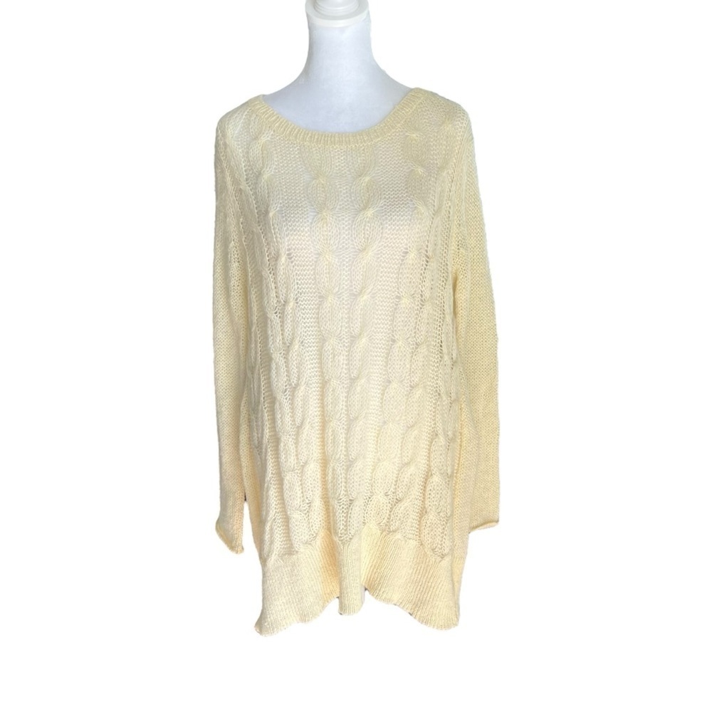 Wooden Ships - Soft Cable Knit Mohair Wool Lightweight Sweater Sz M/L